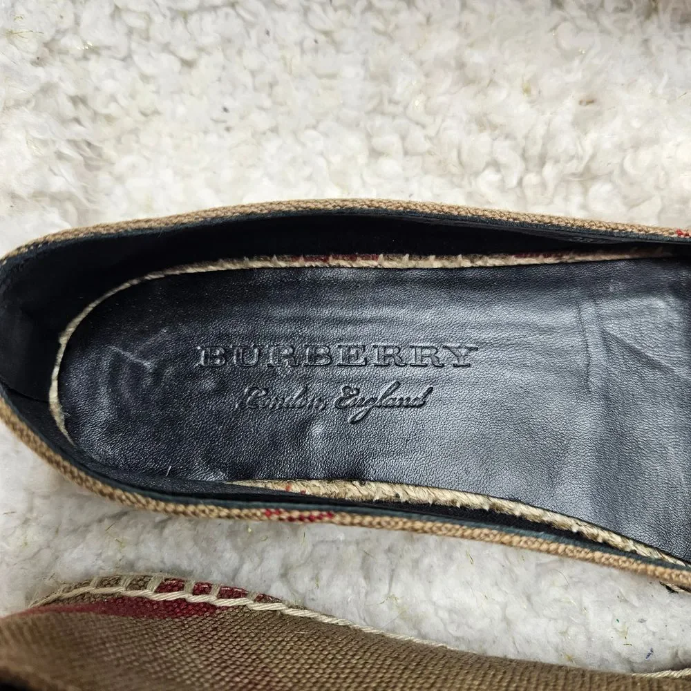 Burberry Hodgeson Check‎ Espadrille Flats size 38.5 - Picture 4 of 10